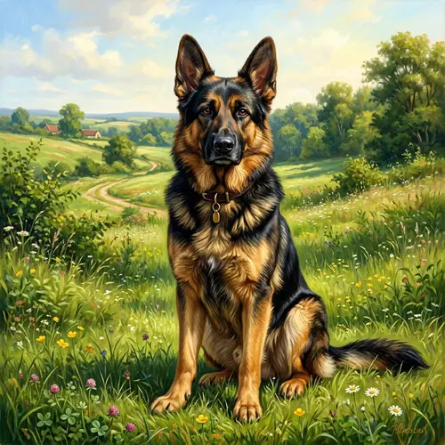 Majestic German Shepherd in Lush Field | Breed Description