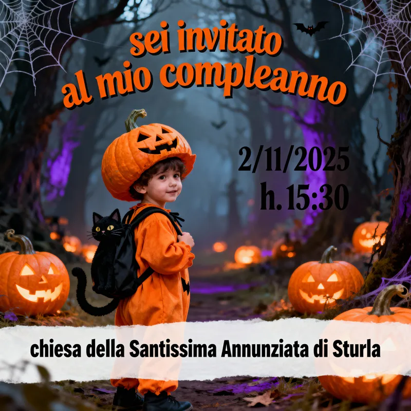 Halloween-Themed Birthday Invitation for Kids