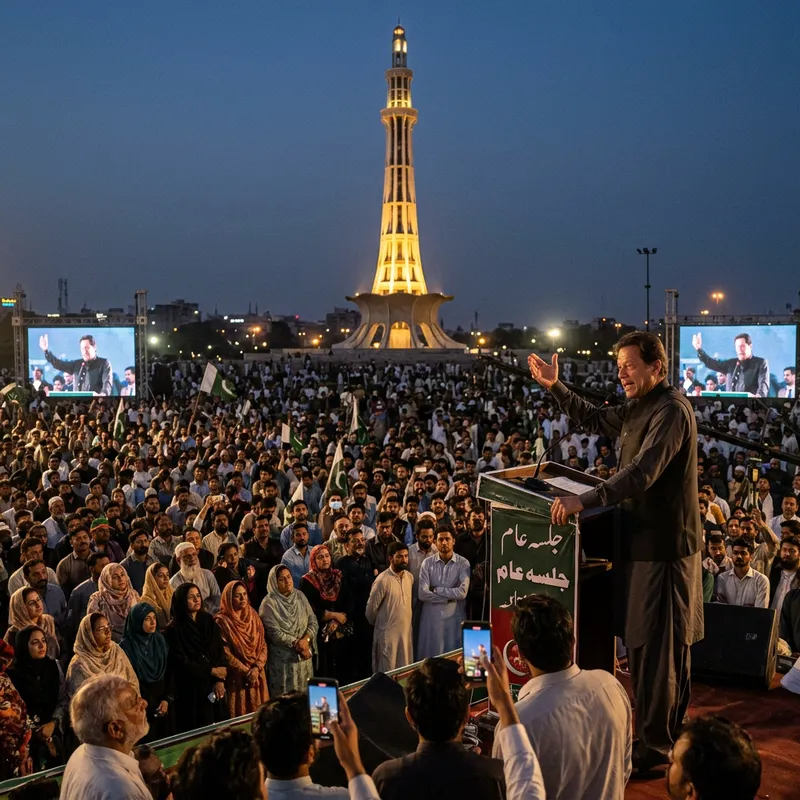 Imran Khan Holds Jalsa at Iconic Menara Pakistan
