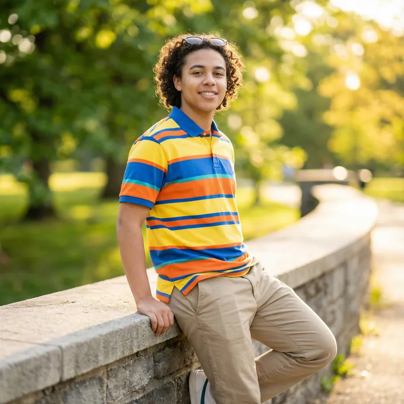 Stylish Polo Shirt Fashion in Sunny Park Stylish Polo Shirt Fashion in Sunny Park