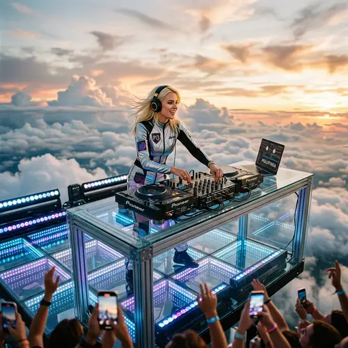 DJ Pollyfinka: Stunning Stage Performance in the Sky