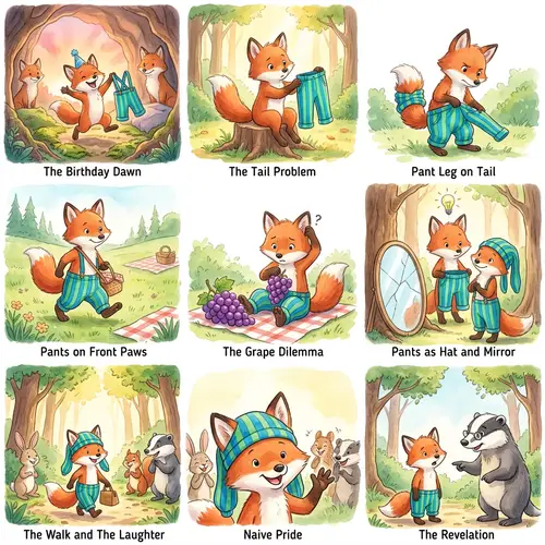 Young Fox's Adventure: How to Wear Pants