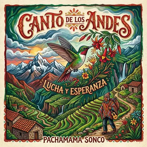 Andean Music Cover: Vibrant Hummingbird & Mountains