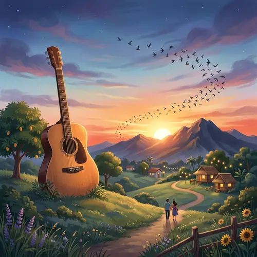 Araw-araw by Ben&Ben Illustration | Peaceful Landscape Art