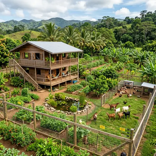 Tropical 3-Acre Farm with Cabin & Livestock