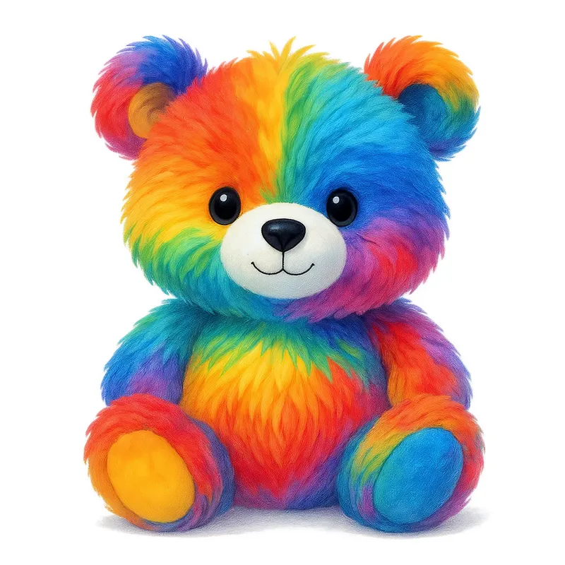 Adorable Rainbow Teddy Bear | Soft & Colorful
