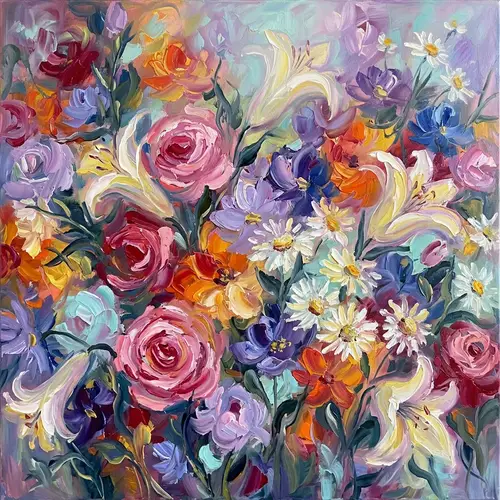 Abstract Flowers: A Colorful Garden Experience