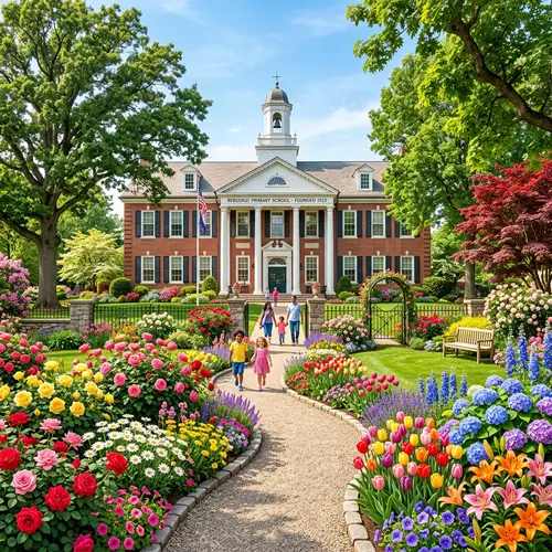 Bergonzi Primary School Surrounded by Vibrant Florals
