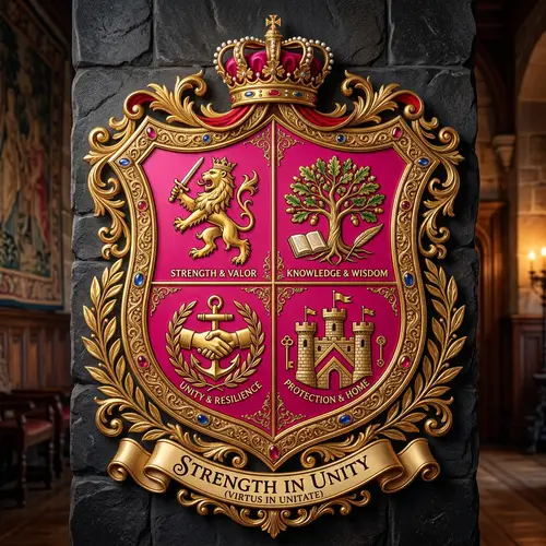 Intricate Family Crest Symbolizing Strength and Unity