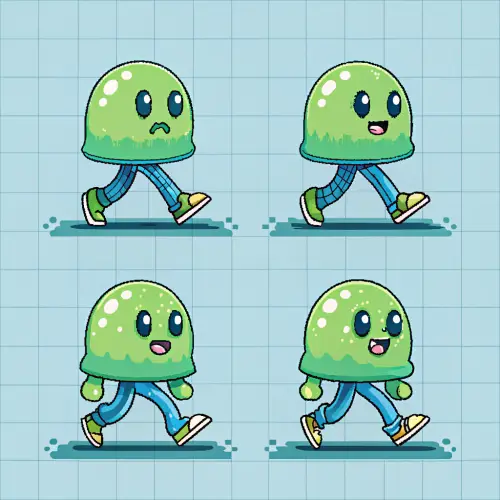 Slime Monster Pixel Art Sprite Sheet