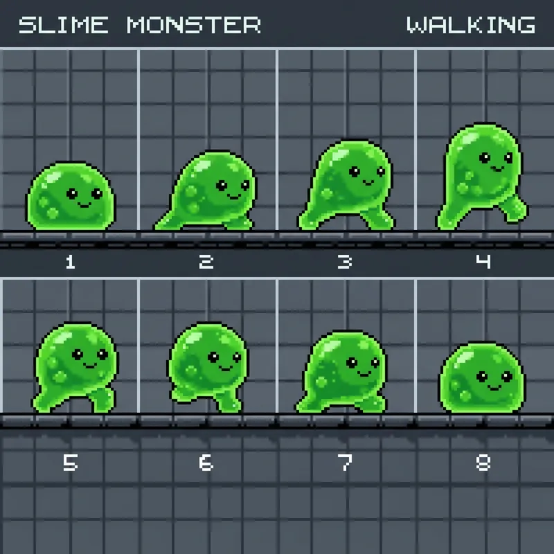Slime Monster Pixel Art Sprite Sheet Slime Monster Pixel Art Sprite Sheet