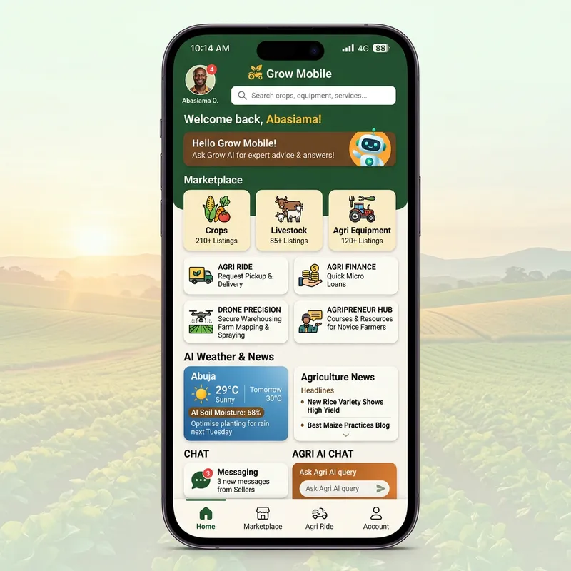 African Agribusiness App: Market, Messaging, Financing & More