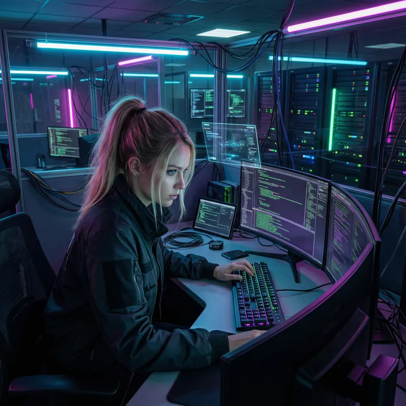 Cyberpunk Programmer: Coding in a Neon World