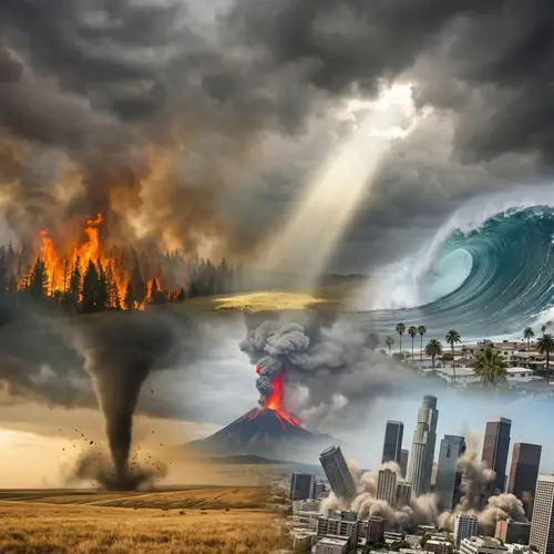 Natural Disasters: Tornado, Volcanic Eruption, Earthquake, Tsunami, Forest Fire