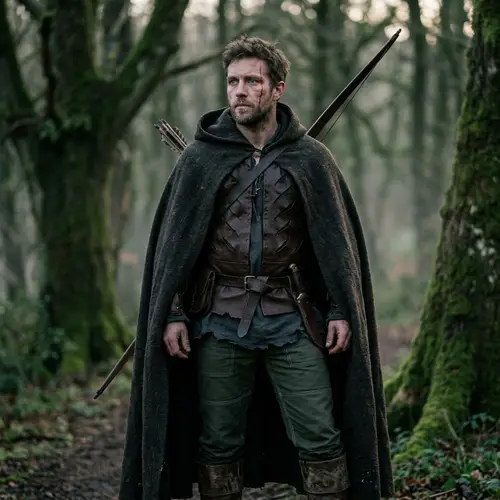 Mysterious Male Outlaw with Blue Eyes - Fantasy Character