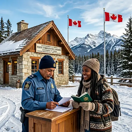 Canadian Immigration Post: Scene in Stunning Wilderness