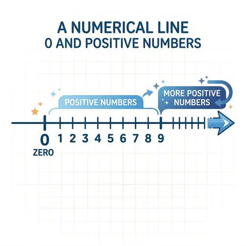Numerical Line with Positive Numbers and Zero