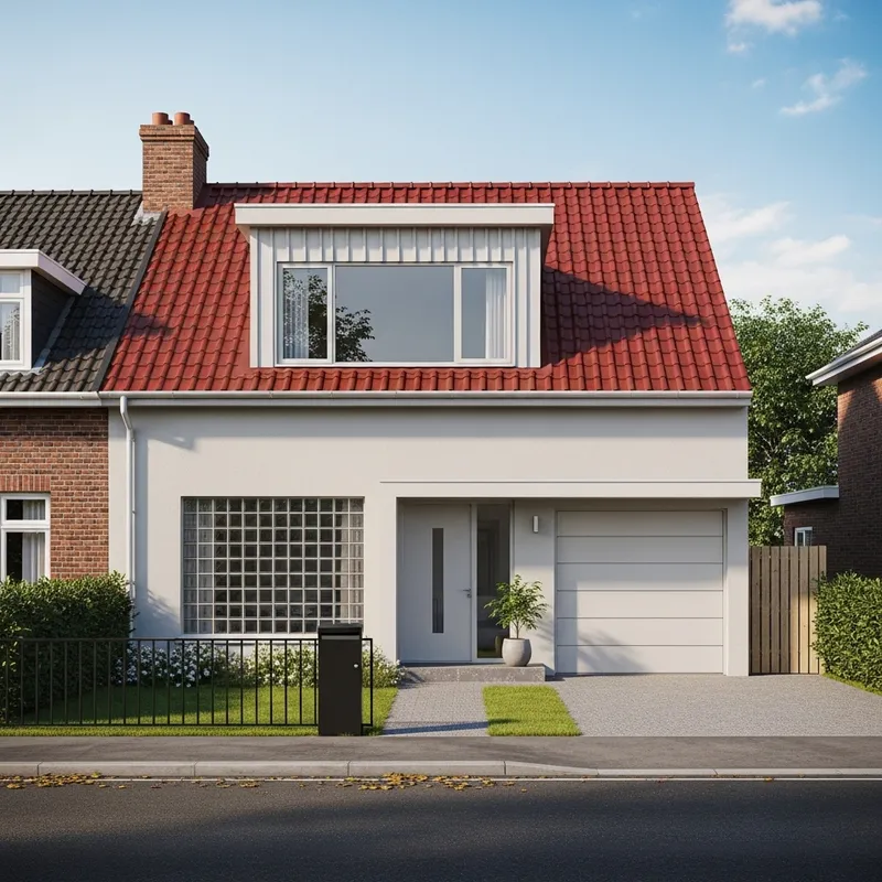 Stunning Red Roof Home with Off-White Facade