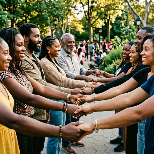 Black People of Different Skin Tones Holding Hands: Unity in Diversity