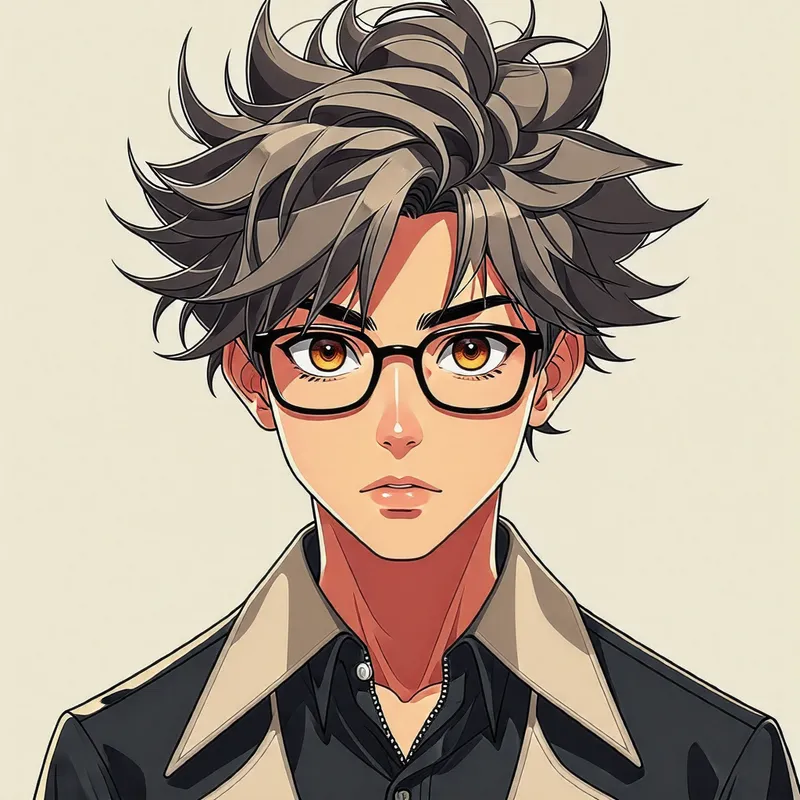 Expressive Anime Character in Modern High School Outfit Expressive Anime Character in Modern High School Outfit