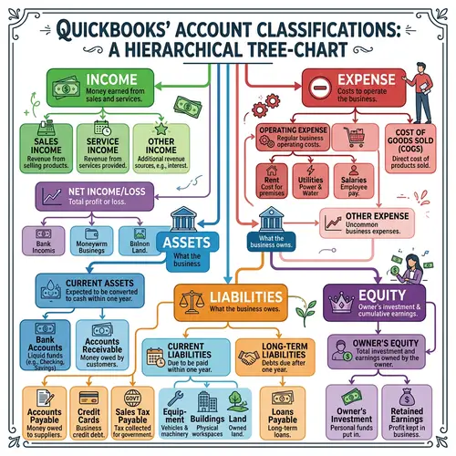 QuickBooks Account Classifications: Income, Expense, Assets, Liabilities, Equity