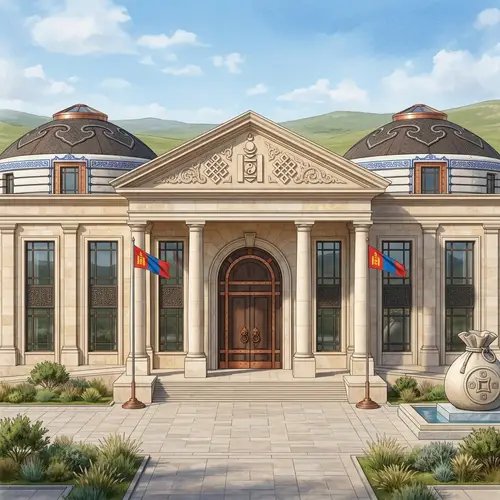 Modern & Neoclassical Presidential Palace with Mongolian Cultural Elements