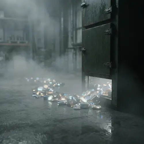 Mysterious Fridge in a Misty Scene