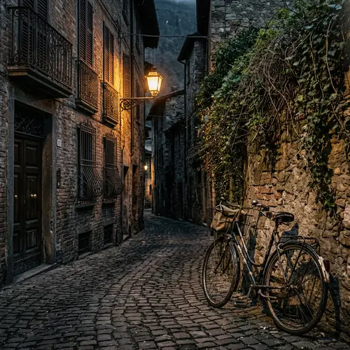 Gritty Outlook: Vintage Cobblestone Street Scene