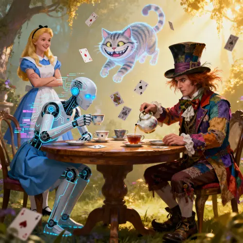 A Whimsical AI Tea Party: Creativity & Curiosity