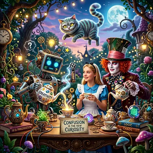 A Whimsical AI Tea Party: Creativity & Curiosity