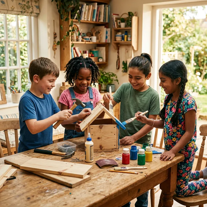 Kids Crafting Birdhouses Together at Home | Fun DIY Activity Kids Crafting Birdhouses Together at Home | Fun DIY Activity