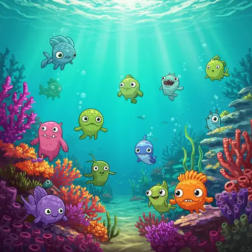 2D Sprite Sea Monsters for Underwater Art