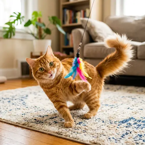 Playful Orange Tabby Cat with Green Eyes