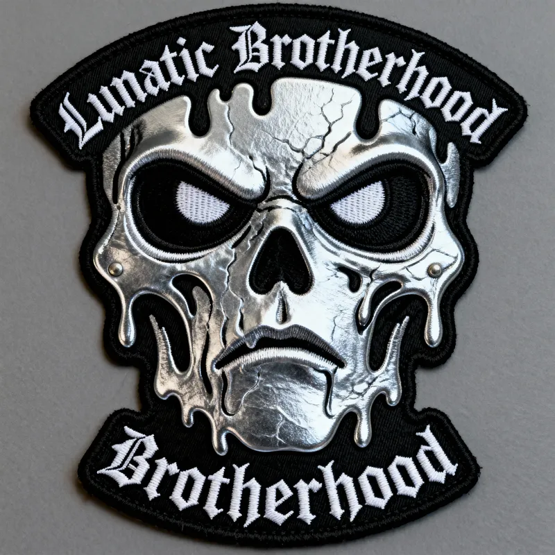 Lunatic Brotherhood Biker Patch - Melted Face Design