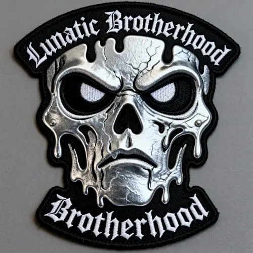 Lunatic Brotherhood Biker Patch - Melted Face Design