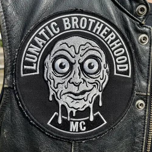 Lunatic Brotherhood Biker Patch - Melted Face Design