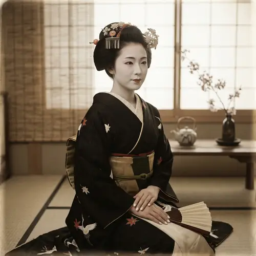 Japanese Geisha-Inspired Elegance | Vintage Film Portraiture