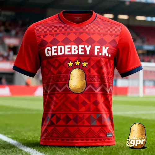 GEDEBEY F.K. Red Jersey with Unique Potato Design