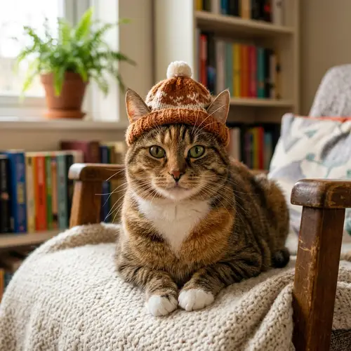 Cat with Hat - Cute Feline in Stylish Headwear