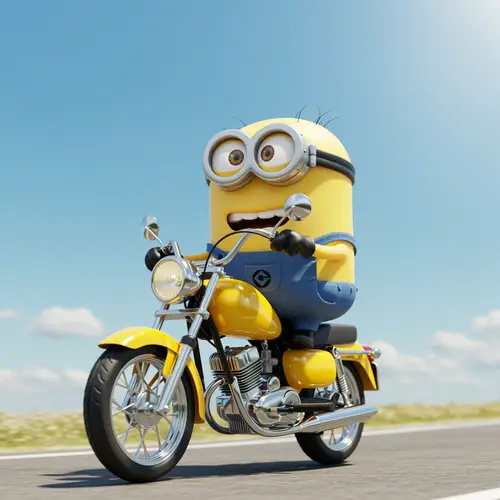 Minion on Motorcycle - Fun & Adventure