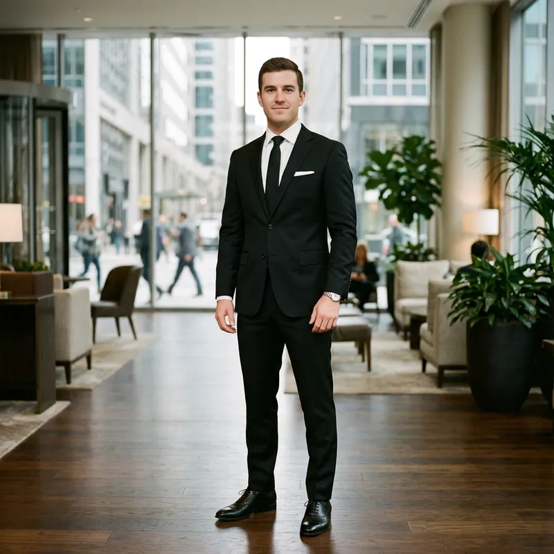 Professional in a Black Suit