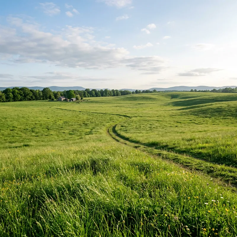 Vivid Green Field Under Open Skies