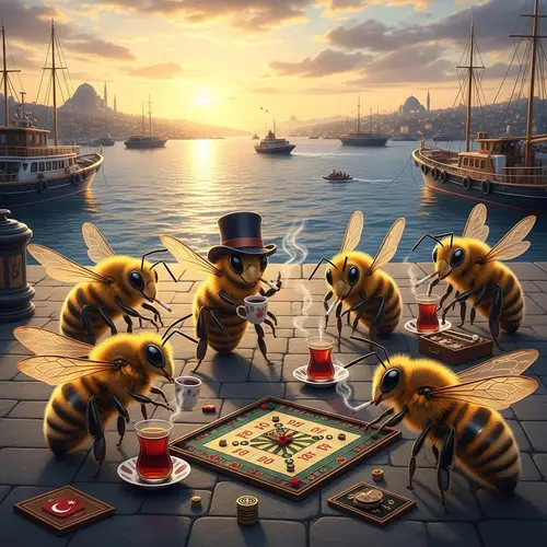 Bees Enjoying Turkish Tea at Istanbul's Bosphorus