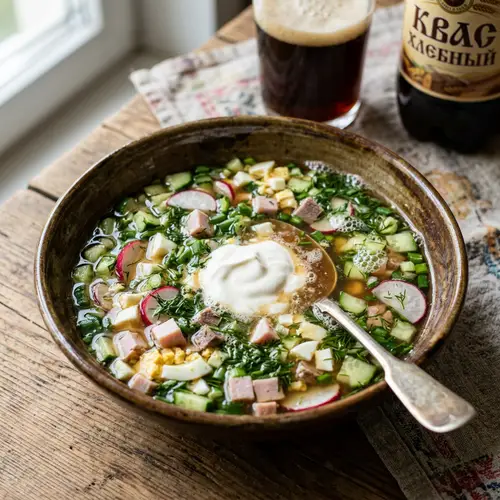 Traditional Russian Okroshka on Kvass Recipe