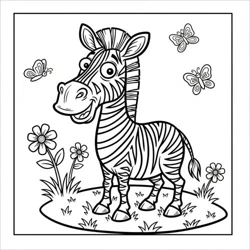 Funny Zebra Coloring Book for Kids