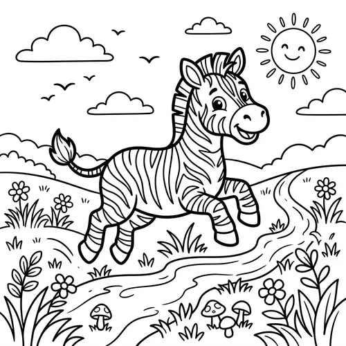 Funny Zebra Coloring Book for Kids
