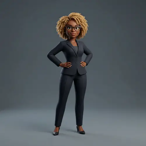 Empowered Black Businesswoman in 3D Style