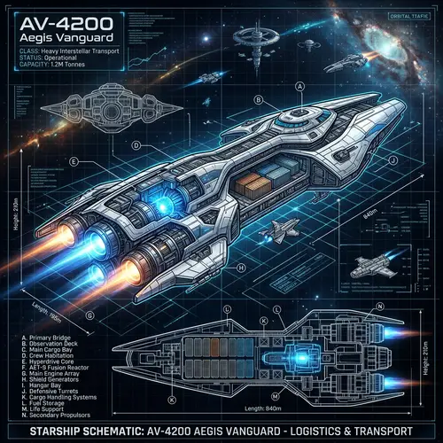 Intricate Futuristic Transport Ship Design