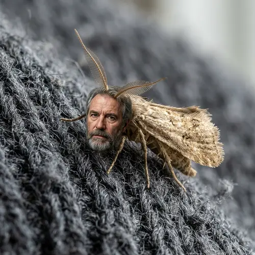 Clothing Moth with Human Face | Unique Art