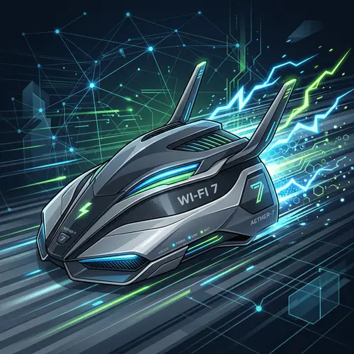 Futuristic Wi-Fi 7 Device | High-Speed Networking Technology